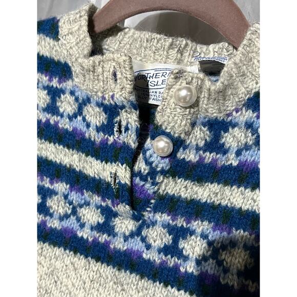 Vintage Northern Isles Kids Fair Isle Wool Sweater Children's Large - Picture 4 of 8